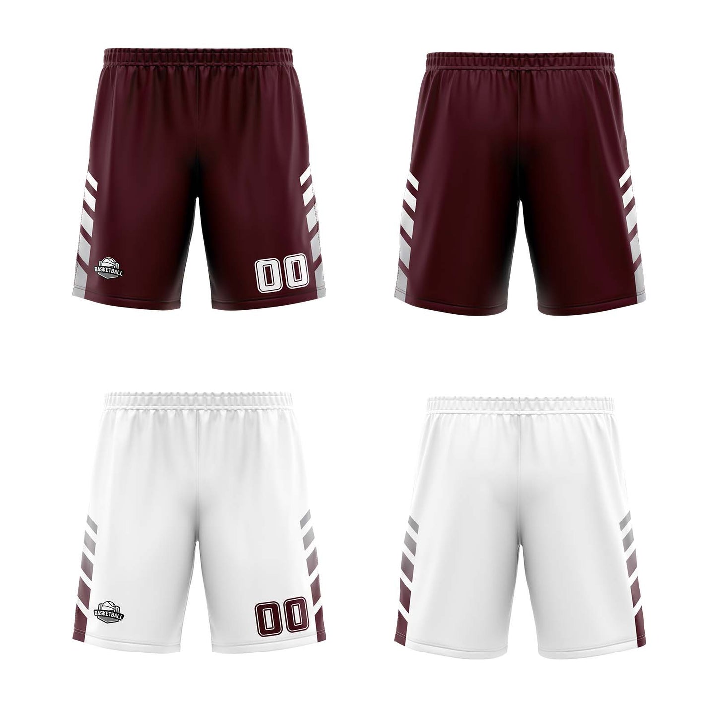 Custom Crimson White Grey Reversible Basketball Suit for Adults and Kids Personalized Jersey