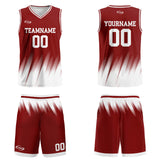 Custom Red White Basketball Jersey Uniform Suit Printed Your Logo Name Number