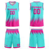 Custom Teal Pink Basketball Jersey Uniform Suit Printed Your Logo Name Number