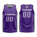 Custom Purple Basketball Jersey Uniform Suit Printed Your Logo Name Number