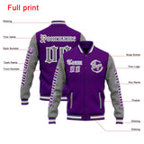 Custom Varsity Jacket Letterman jacket for Men, Women and Youth Orange Purple Grey