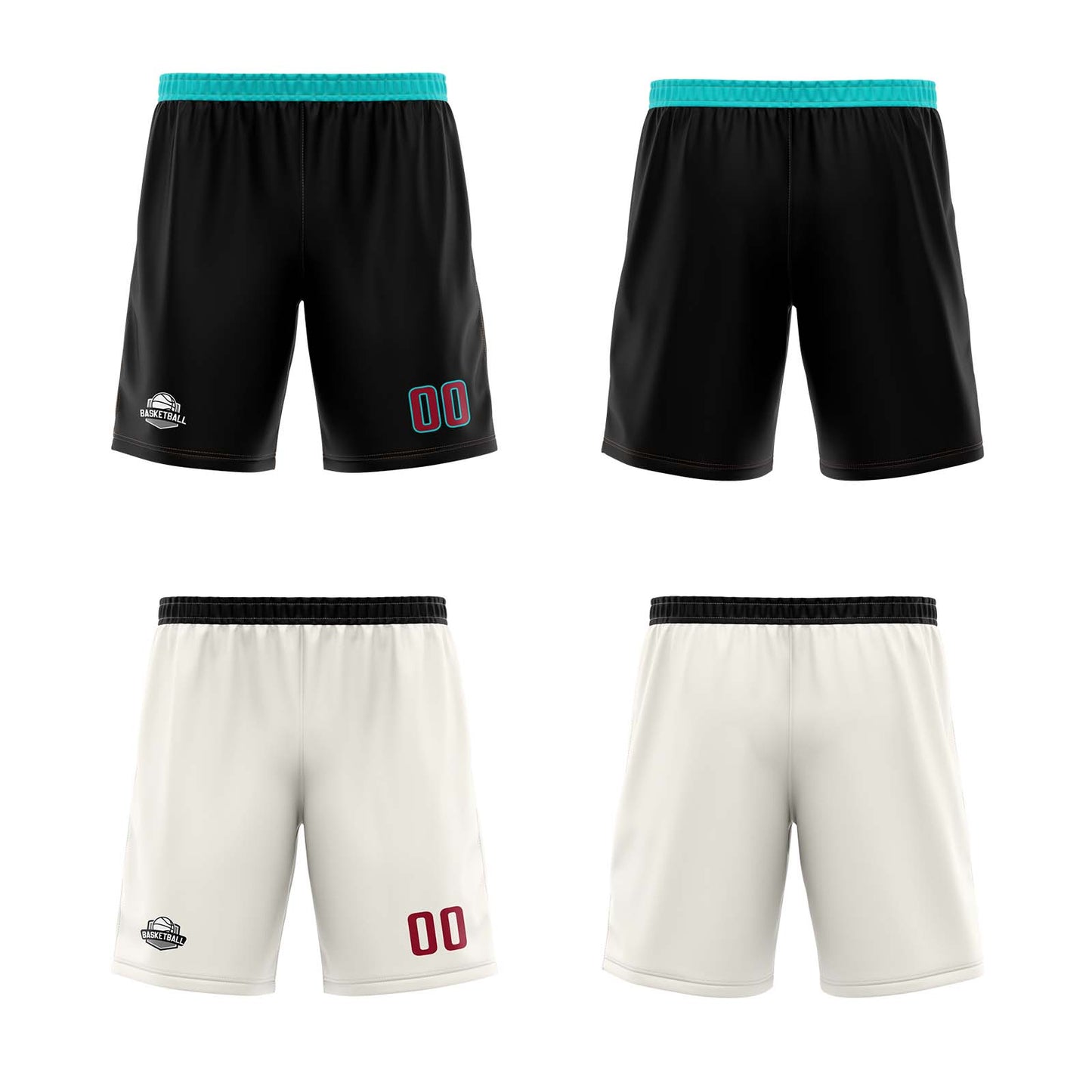 Custom Black White Reversible Basketball Jersey Uniform Suit Printed Your Logo Name Number