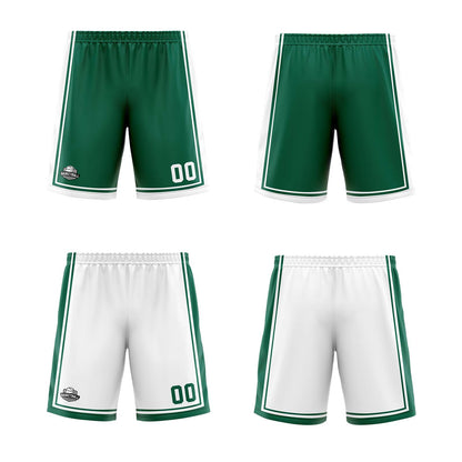 Custom Green White Reversible Basketball Suit for Adults and Kids Personalized Jersey