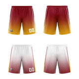 Custom Crimson Yellow Reversible Basketball Suit for Adults and Kids Personalized Jersey