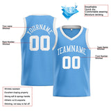 Custom Stitched Basketball Jersey for Men, Women And Kids Light Blue-White