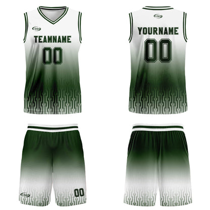 Custom White Green Gradient Basketball Jersey Uniform Suit Printed Your Logo Name Number
