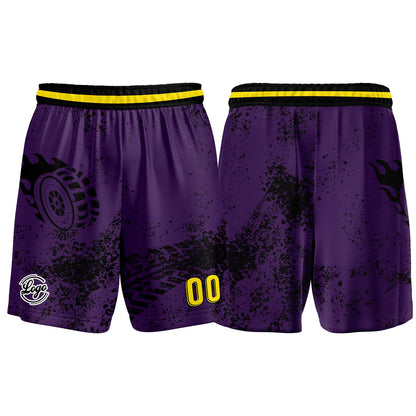 Custom Purple Yellow Basketball Jersey Uniform Suit Printed Your Logo Name Number