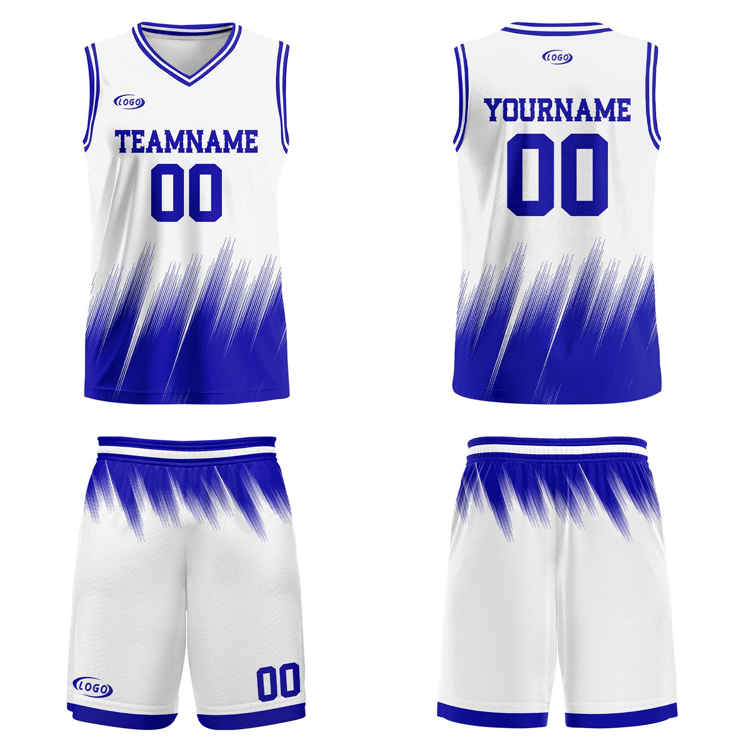 Custom White Blue Basketball Jersey Uniform Suit Printed Your Logo Name Number