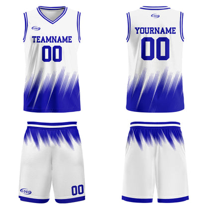 Custom White Blue Basketball Jersey Uniform Suit Printed Your Logo Name Number