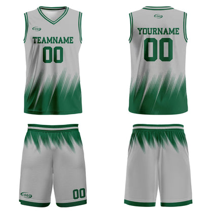 Custom Grey Green Basketball Jersey Uniform Suit Printed Your Logo Name Number
