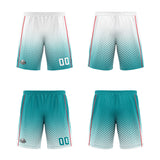 Custom White Cyan Red Reversible Basketball Suit for Adults and Kids Personalized Jersey
