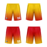 Custom Yellow Red Black Reversible Basketball Suit for Adults and Kids Personalized Jersey