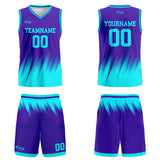 Custom Purple Bright Blue Basketball Jersey Uniform Suit Printed Your Logo Name Number