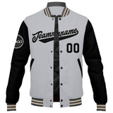 Custom Varsity Jacket Letterman jacket for Men, Women and Youth Grey Black Cream