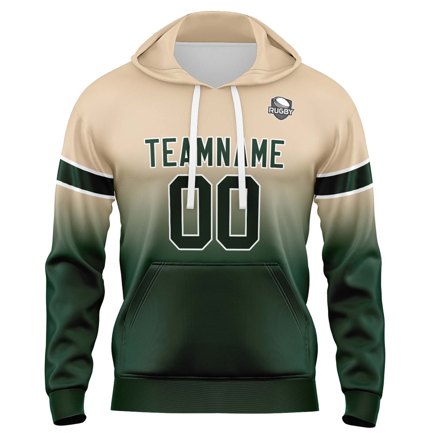 Custom Gradient Sweatshirt Hoodie For Man Woman Girl Boy Print Your Logo Name Number Khaki&Dark Green