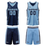 Custom Navy Blue Reversible Basketball Suit for Adults and Kids Personalized Jersey