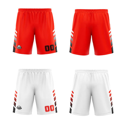 Custom Orange Red White Black Reversible Basketball Suit for Adults and Kids Personalized Jersey