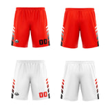 Custom Orange Red White Black Reversible Basketball Suit for Adults and Kids Personalized Jersey