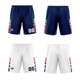 Custom Navy White Red Reversible Basketball Suit for Adults and Kids Personalized Jersey