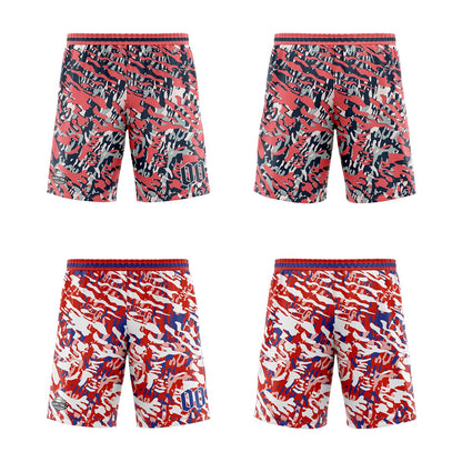 Custom Blue Red White Reversible Basketball Suit for Adults and Kids Personalized Jersey