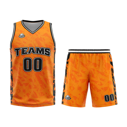 Custom Orange Basketball Jersey Uniform Suit Printed Your Logo Name Number