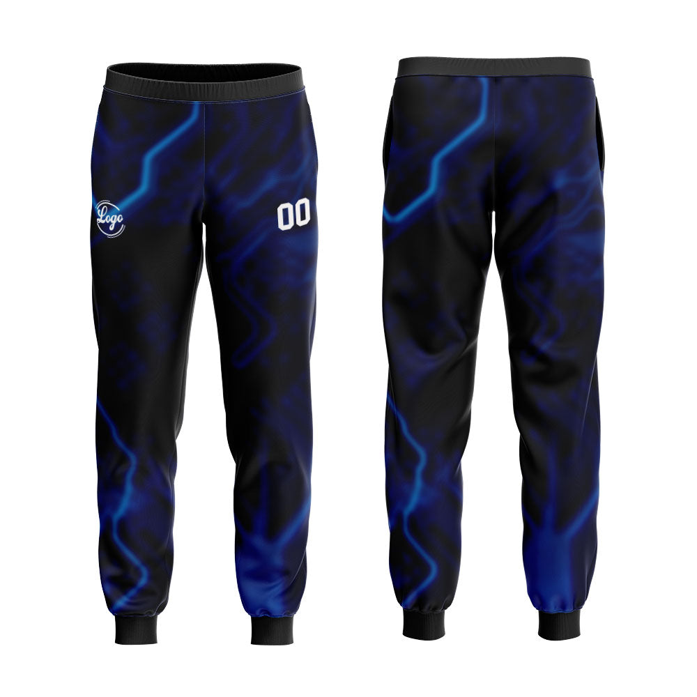 Custom Black Blue Sports hoodie Sweatshirt Set for Men Women Youth Tops and Pants Set Tracksuit
