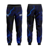 Custom Black Blue Sports hoodie Sweatshirt Set for Men Women Youth Tops and Pants Set Tracksuit