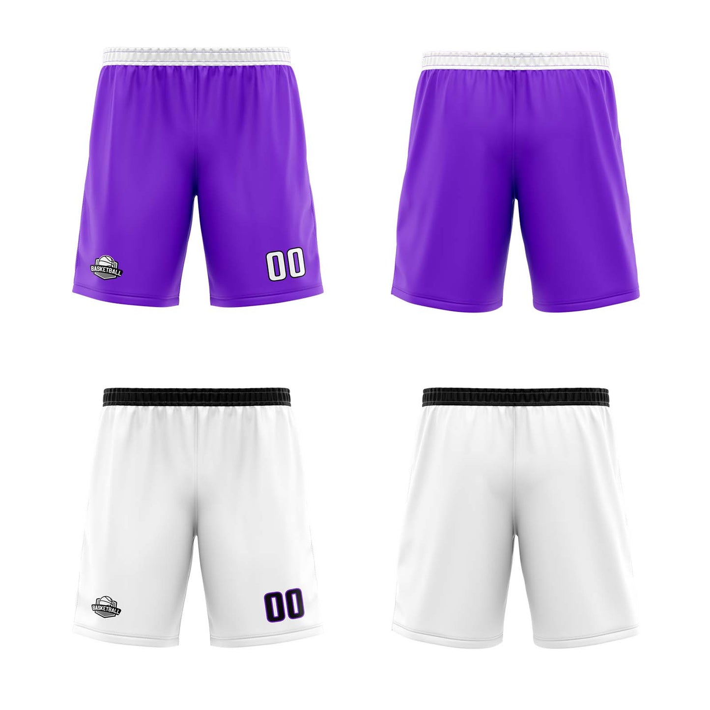 Custom Violet White Reversible Basketball Jersey Uniform Suit Printed Your Logo Name Number