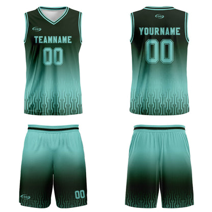 Custom Olive Green Blue Gradient Basketball Jersey Uniform Suit Printed Your Logo Name Number