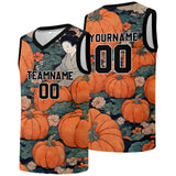 Custom basketball jersey for men and women. Stitched and printed name, number and logo Pumpkin