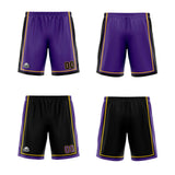 Custom Purple Black Yellow Reversible Basketball Suit for Adults and Kids Personalized Jersey