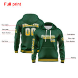 Custom Green Hoodie Personalized Mens Pullover Hoodie Printed Team Name Number Logo for Women