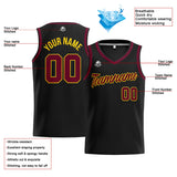 Custom Stitched Basketball Jersey for Men, Women  And Kids Black-Burgundy