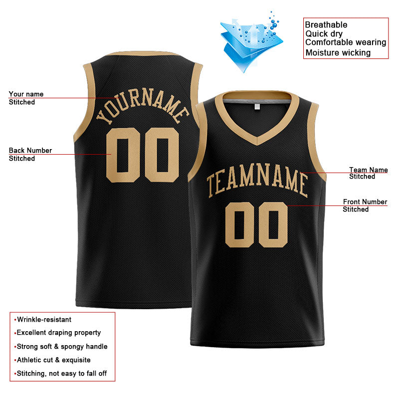 Custom Stitched Basketball Jersey for Men, Women And Kids Black-Glod