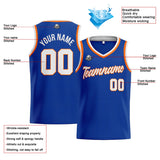 Custom Stitched Basketball Jersey for Men, Women  And Kids Royal-White-Orange