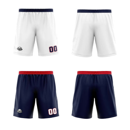 Custom White Navy Blue Reversible Basketball Jersey Uniform Suit Printed Your Logo Name Number