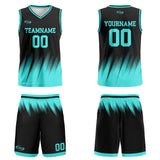 Custom Black Teal Basketball Jersey Uniform Suit Printed Your Logo Name Number