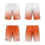 Custom White Orange Green Reversible Basketball Suit for Adults and Kids Personalized Jersey