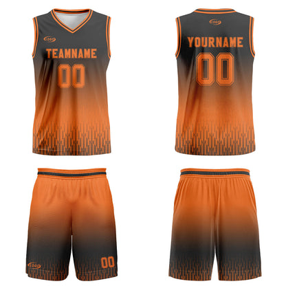 Custom Grey Orange Gradient Basketball Jersey Uniform Suit Printed Your Logo Name Number