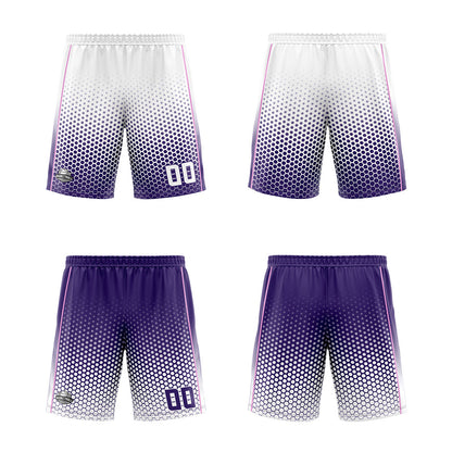 Custom White Purple Pink Reversible Basketball Suit for Adults and Kids Personalized Jersey