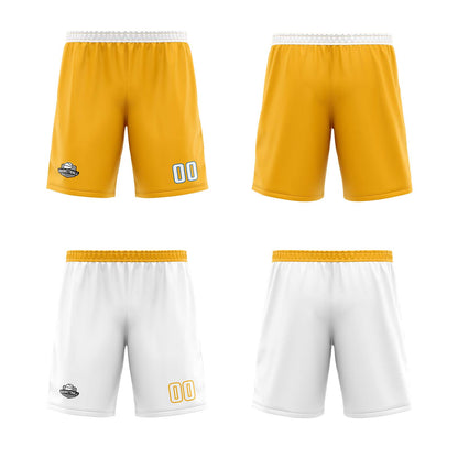 Custom Yellow White Reversible Basketball Jersey Uniform Suit Printed Your Logo Name Number
