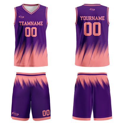 Custom Purple Pink Basketball Jersey Uniform Suit Printed Your Logo Name Number