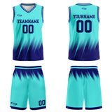 Custom Teal Blue Basketball Jersey Uniform Suit Printed Your Logo Name Number