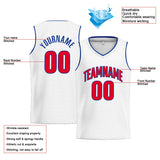Custom Stitched Basketball Jersey for Men, Women And Kids White-Red-Royal