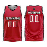 Custom Red Basketball Jersey Uniform Suit Printed Your Logo Name Number