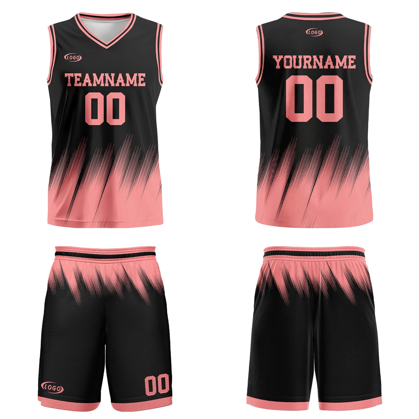 Custom Black Pink Basketball Jersey Uniform Suit Printed Your Logo Name Number
