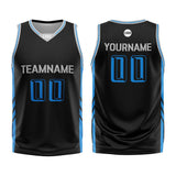 Custom Black Blue Basketball Jersey Uniform Suit Printed Your Logo Name Number