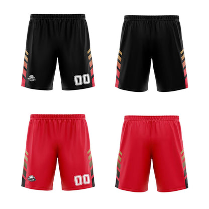Custom Black Red Gold Reversible Basketball Suit for Adults and Kids Personalized Jersey