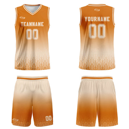 Custom Orange Off-White Gradient Basketball Jersey Uniform Suit Printed Your Logo Name Number