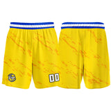 Custom Yellow Blue Basketball Jersey Uniform Suit Printed Your Logo Name Number